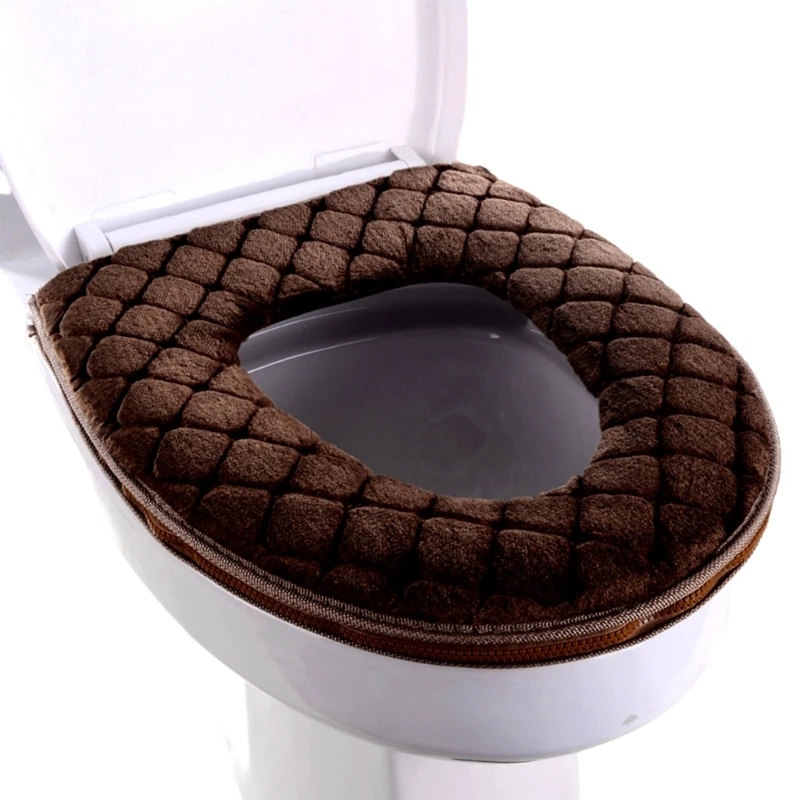 Cojín grueso cálido para asiento de inodoro lavable y reutilizable - imagen 3
