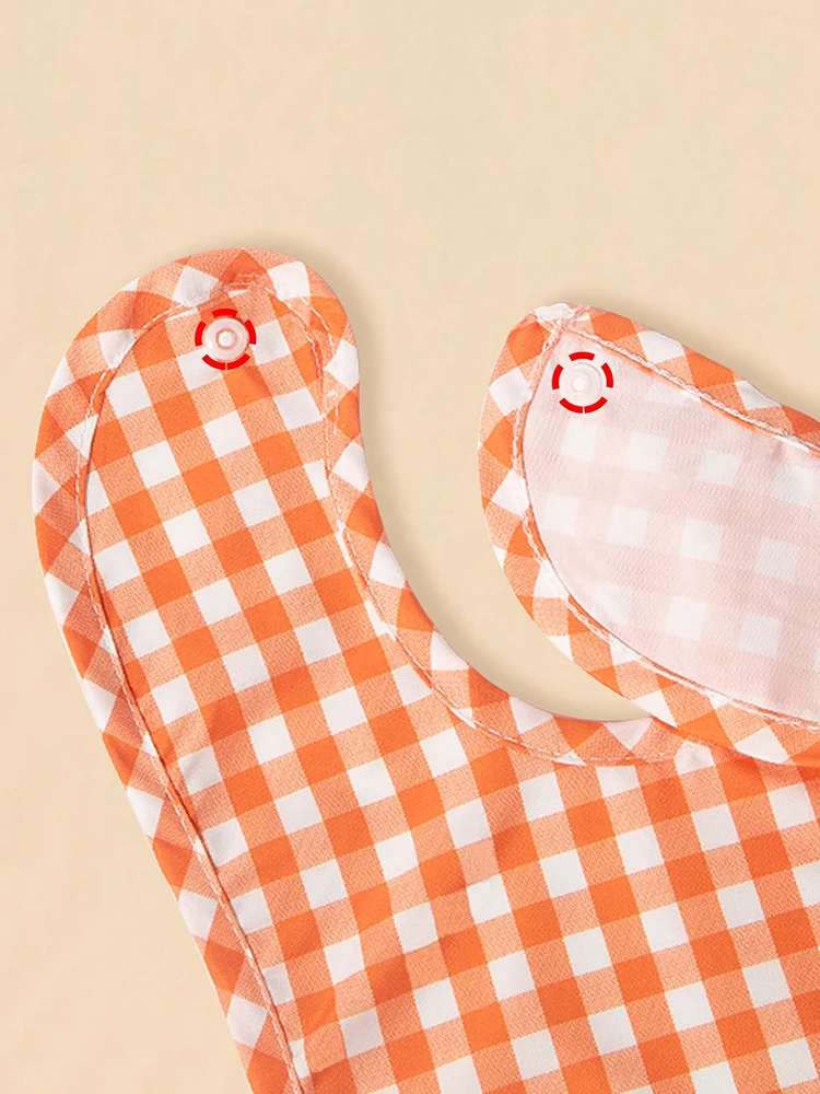 Baberos de comida al azar para bebé, Baberos a cuadros, toallitas multiusos para saliva para bebé, accesorios para niños, 2 uds. - imagen 2