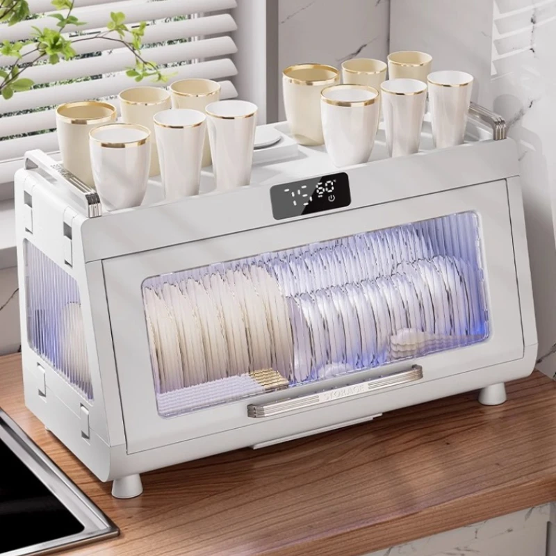 Gabinete desinfectante UV para el hogar de 55L con secador turbo - Solución de almacenamiento de vajilla para 6 personas a prueba de humedad para familias - imagen 3