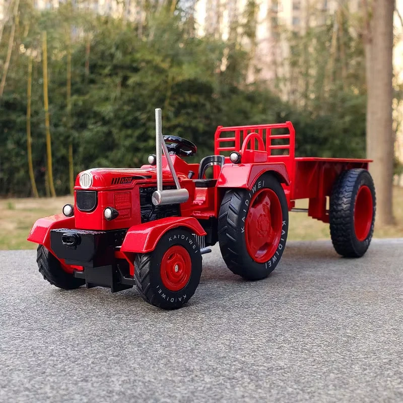 1:18 Retro granjero coche Tractor remolque coche de aleación modelo Diecast simulación recoger decoración regalo de cumpleaños coche de juguete regalo de Navidad - imagen 3