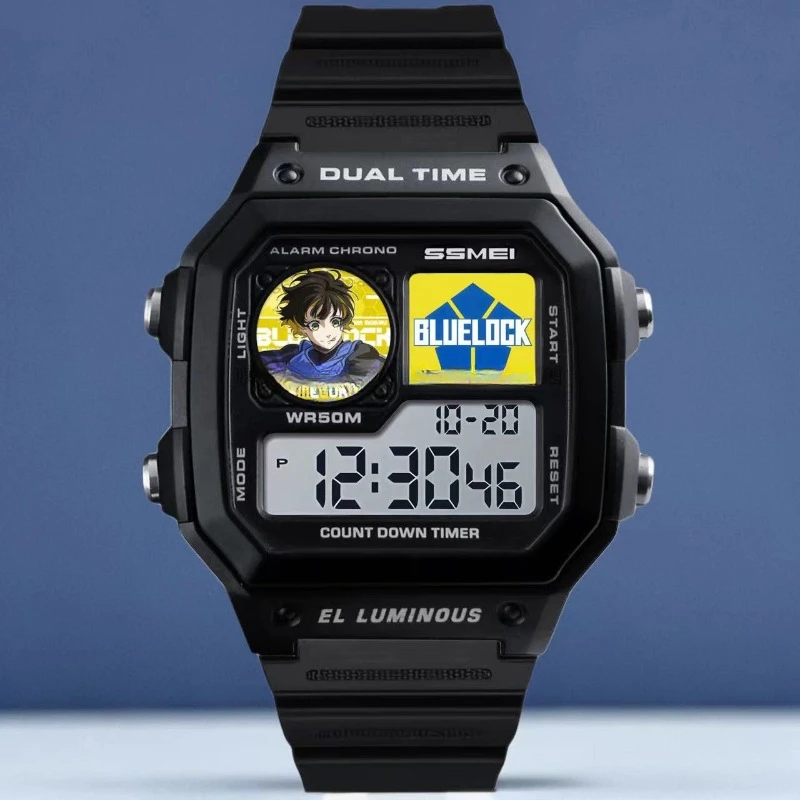 Isagi yoachi-relojes digitales LED, luminosos, deportivos, resistentes al agua, multifunción, con bloqueo azul, para estudiantes y niños - imagen 3