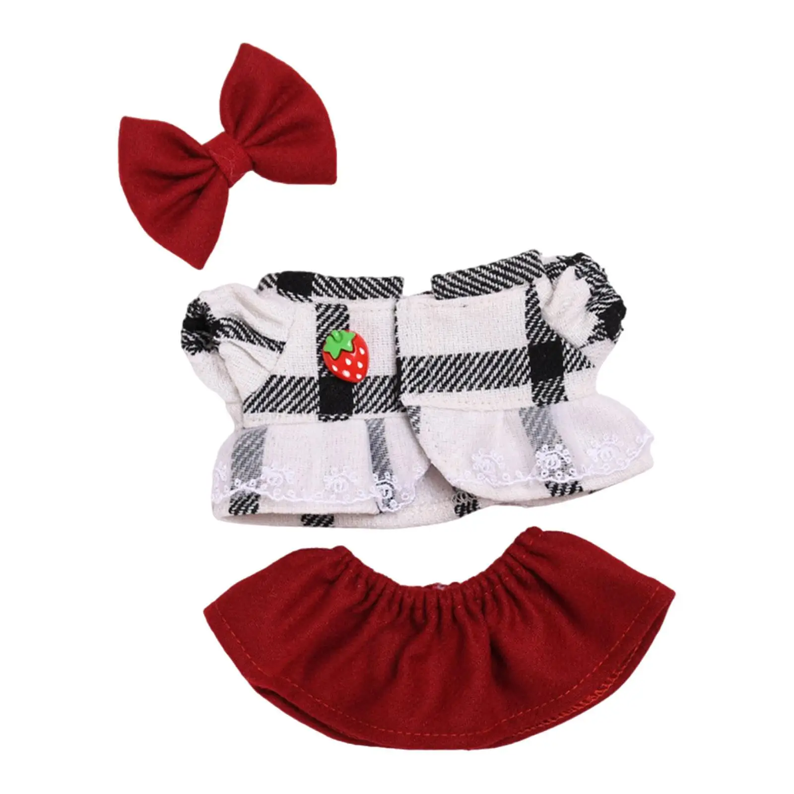 Plush Doll Top and Skirt Doll Clothes Clothing for Kids Birthday Gift Educational Costumes Dress up for 7.87inch Doll