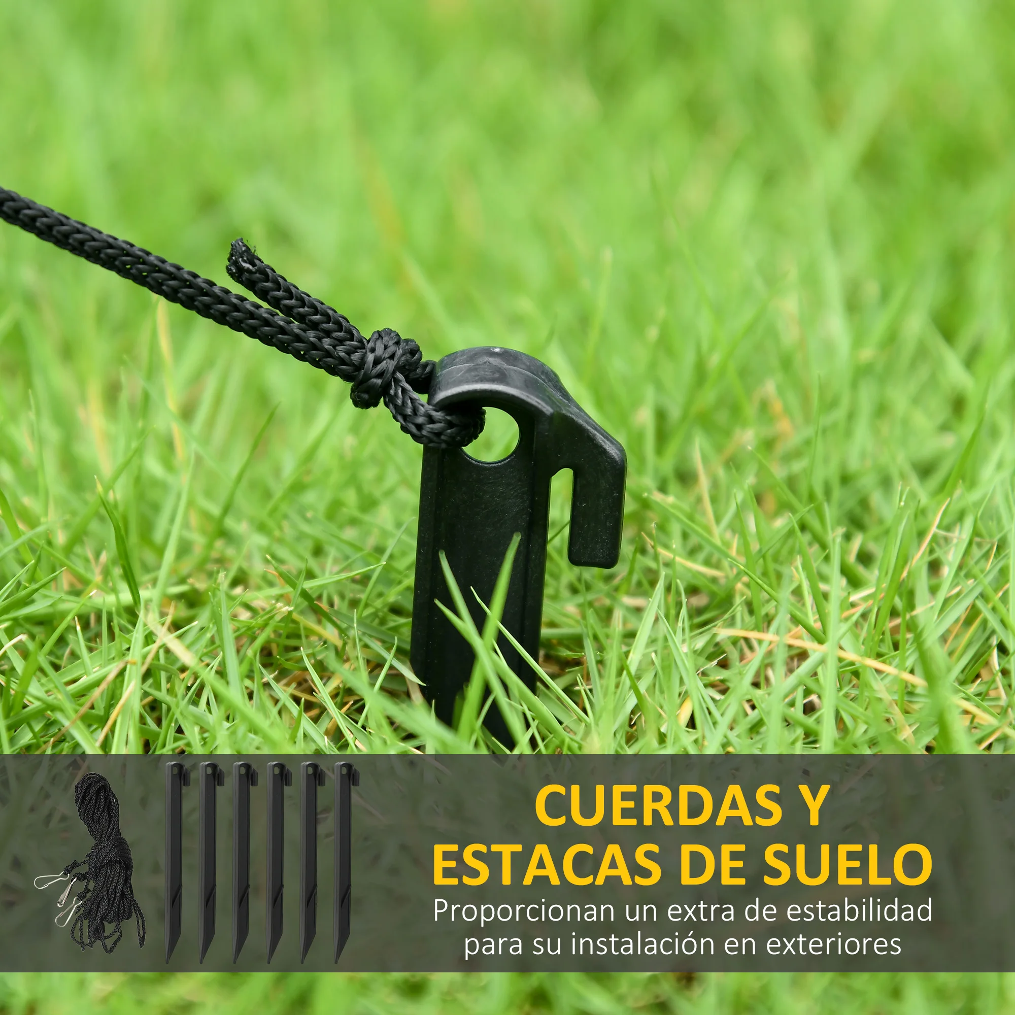 Outsunny Calabaza Inflable de Halloween con Fantasma y Lápida de 8 Pies, Decoración de Halloween con Luces LED, IP44 e Inflador, para Jardín, Fiestas, Exterior, 240x130x130 cm, Multicolor - imagen 4