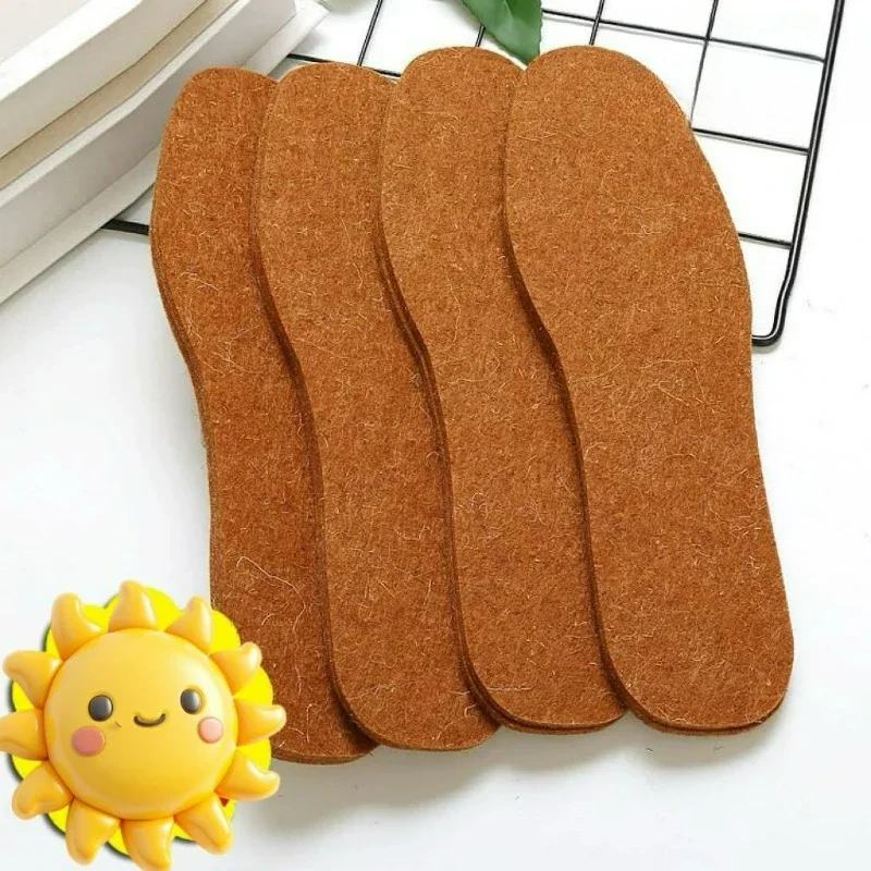 2 plantillas de fieltro engrosadas de invierno para hombres y mujeres, transpirables, absorbentes del sudor, suaves, cómodas y resistentes a olores - imagen 5