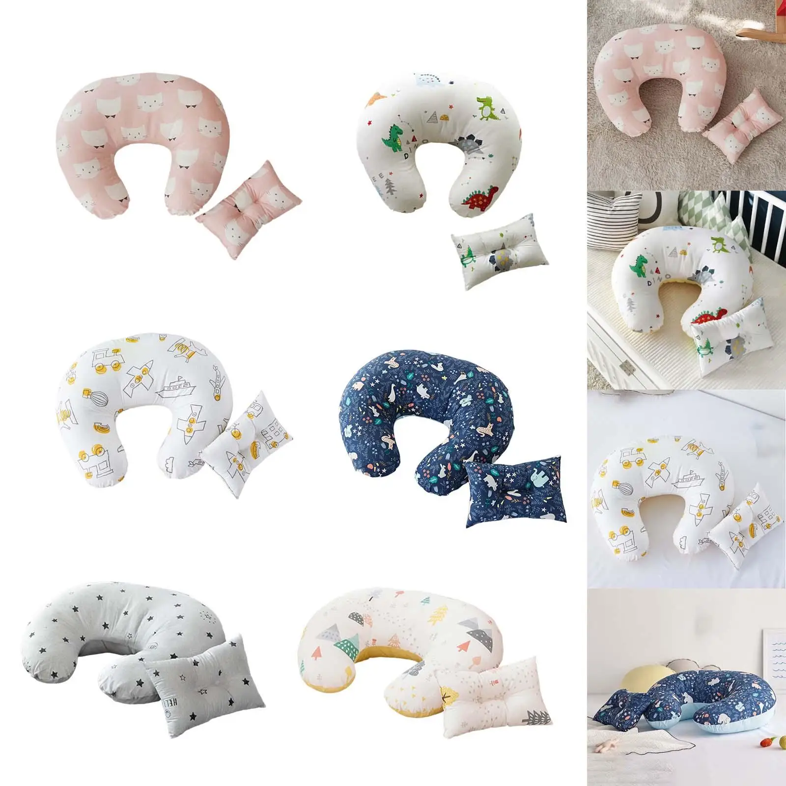 Cojín de cintura para lactancia materna en forma de U para bebé, para dormir