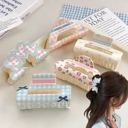 Pinzas de pelo con lazo quadritos para niña – Acrílico floral