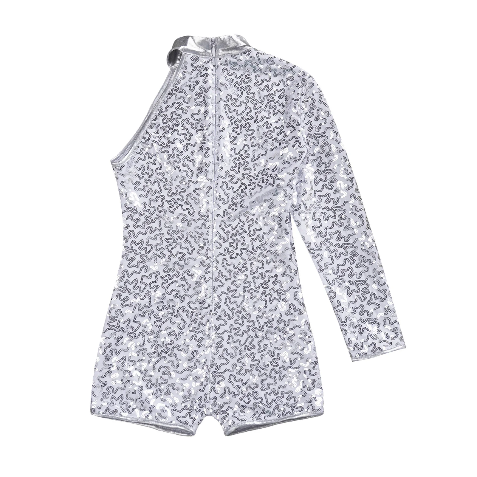 Vestido de rítmica con lentejuelas para niña – Diseño asimétrico - imagen 2