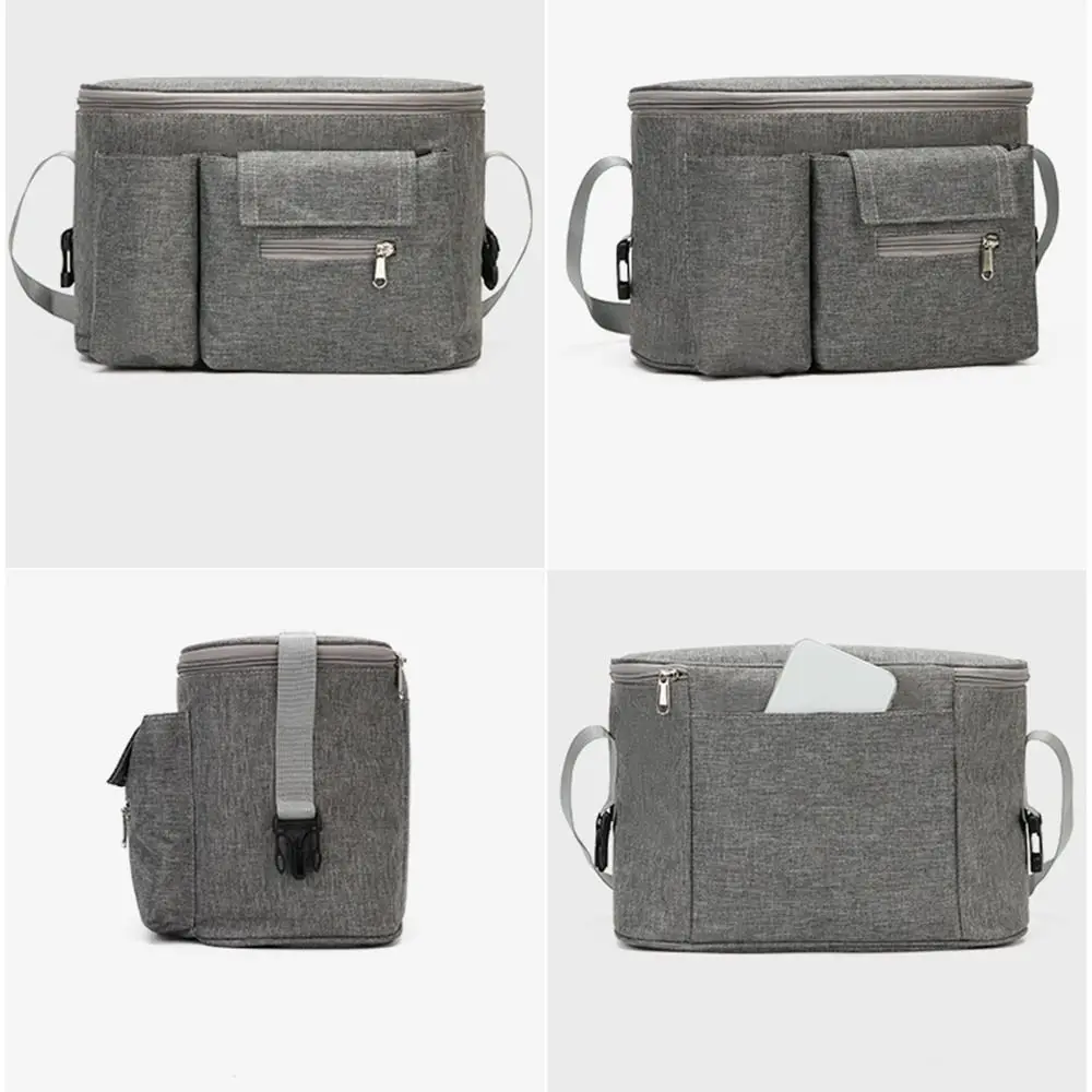 Bolsa para cochecito de bebé de gran capacidad, bolsa de pañales con múltiples bolsillos de dibujos animados, organizador de tela Oxford para ahorrar espacio, bolsa colgante para cochecito de bebé - imagen 2