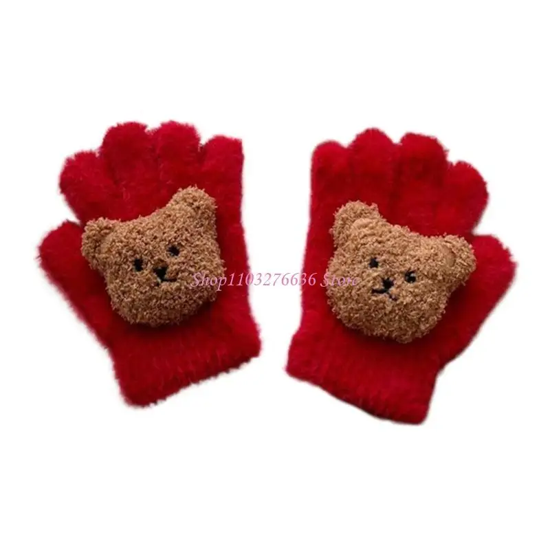 Manoplas de invierno para niños con diseño oso – Suaves y cálidas - imagen 5