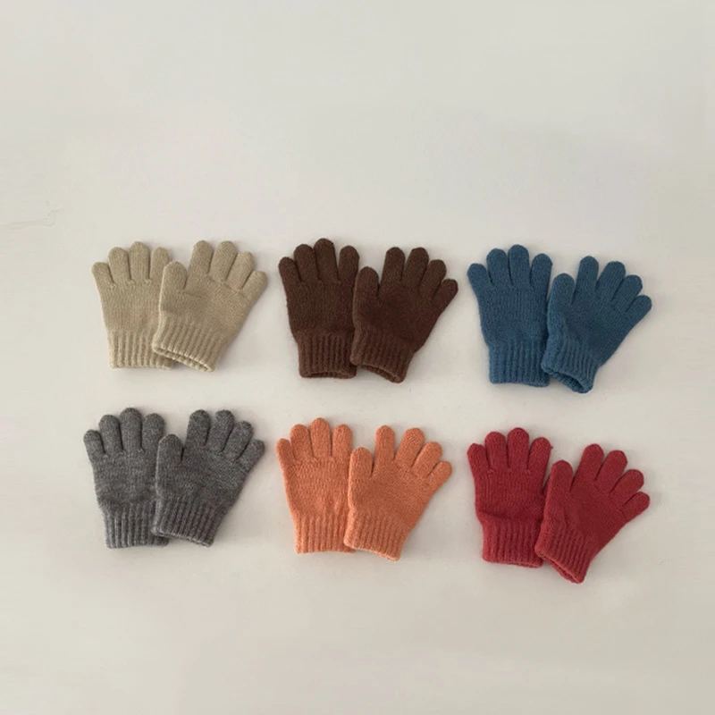 Guantes de invierno infantiles tejidos térmicos para esquí y exterior - imagen 2