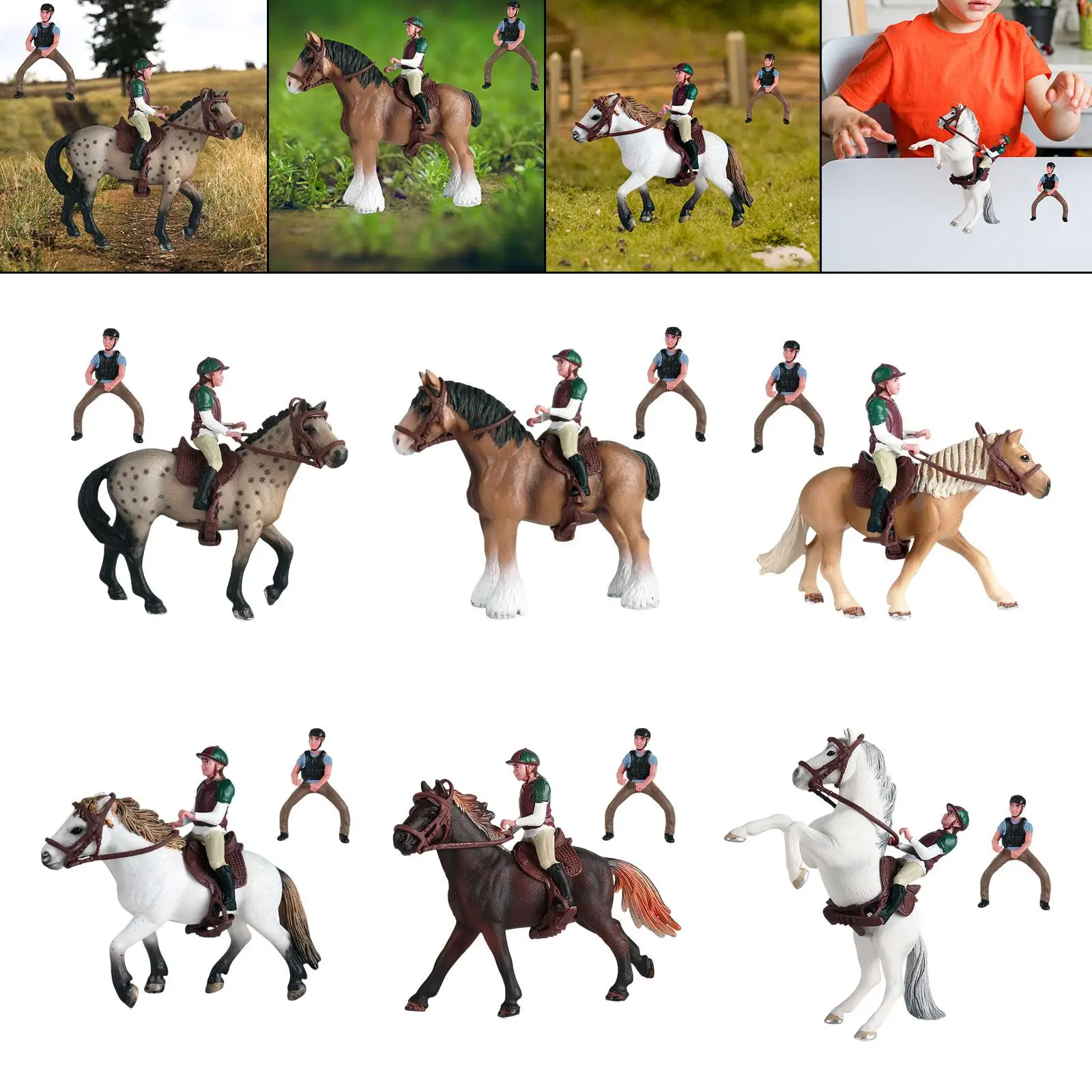 Horse Figure Horse Model PVC with Saddle, Pretend Desktop Decor Realistic Playset Wildlife Statue Educational Toy for Ages 3+