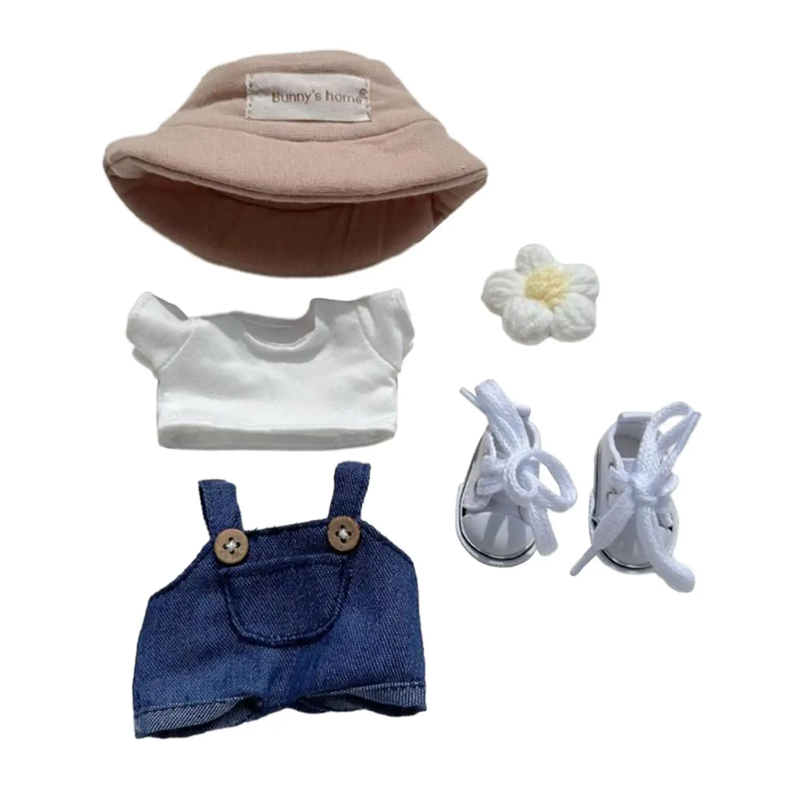 17cm Doll Clothes Soft Decorative Comfortable DIY Doll Toy Dressing up Fashion Cute Doll Clothes Suit T Shirt and Pants Outifit