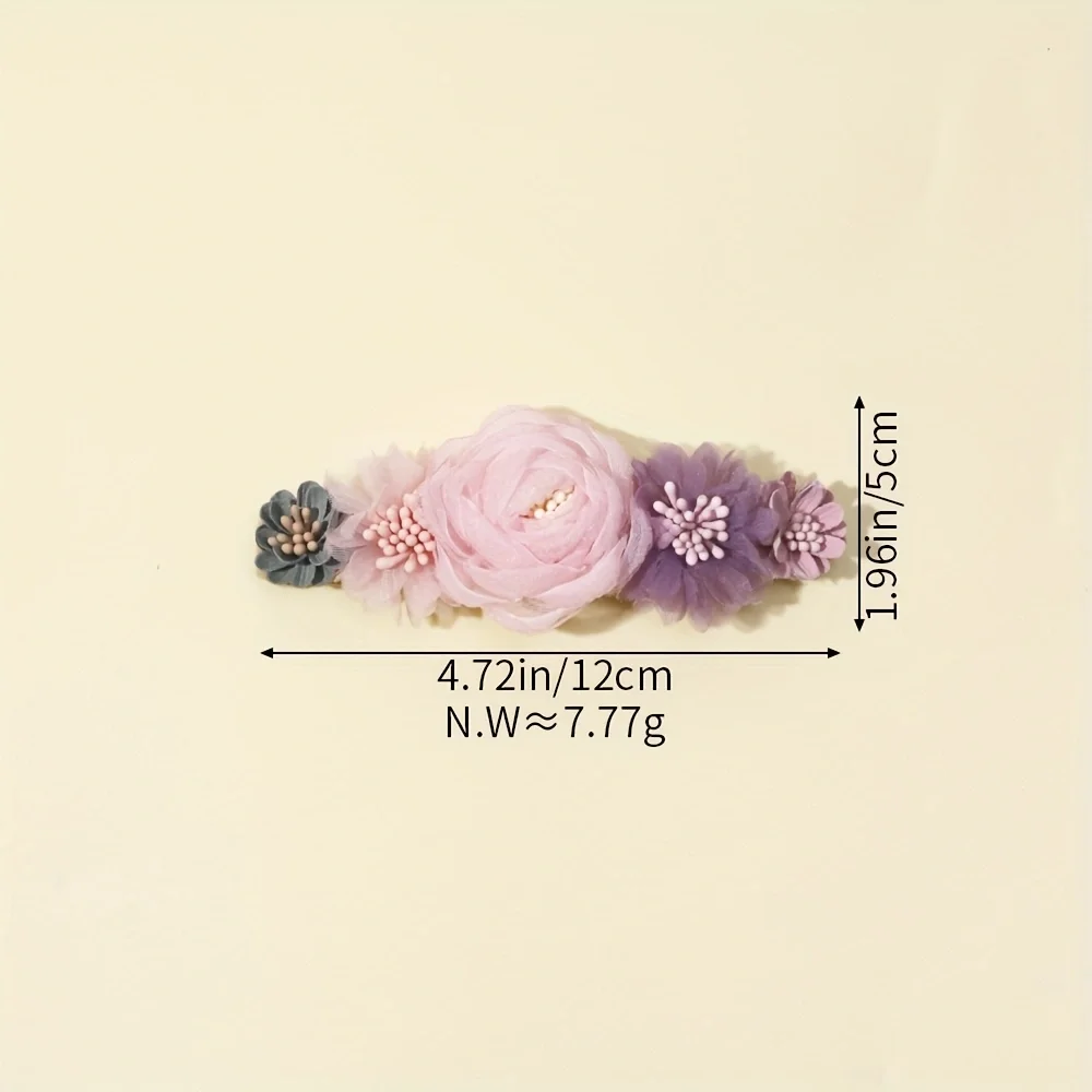 Diademas elásticas de nailon con flores y perlas para bebé Pack de 3