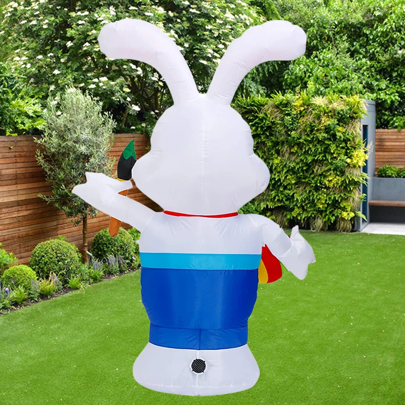 Juguetes inflables de huevos de conejo de 1,8 M y 6 pies, pincel luminoso, decoración de Pascua con muñeco de conejito LED, modelo inflable, decoración de jardín - imagen 5