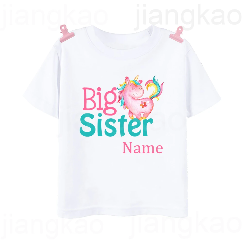 Camisetas a juego para hermanas con estampado de unicornio y nombre - imagen 3