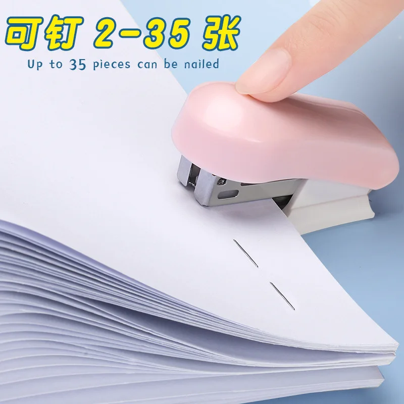 Grapadora de dibujos animados, Mini juego de grapadora, papelería bonita para estudiantes, máquina de encuadernación, grapadora de papel de prueba, regalo escolar, accesorios de oficina - imagen 2