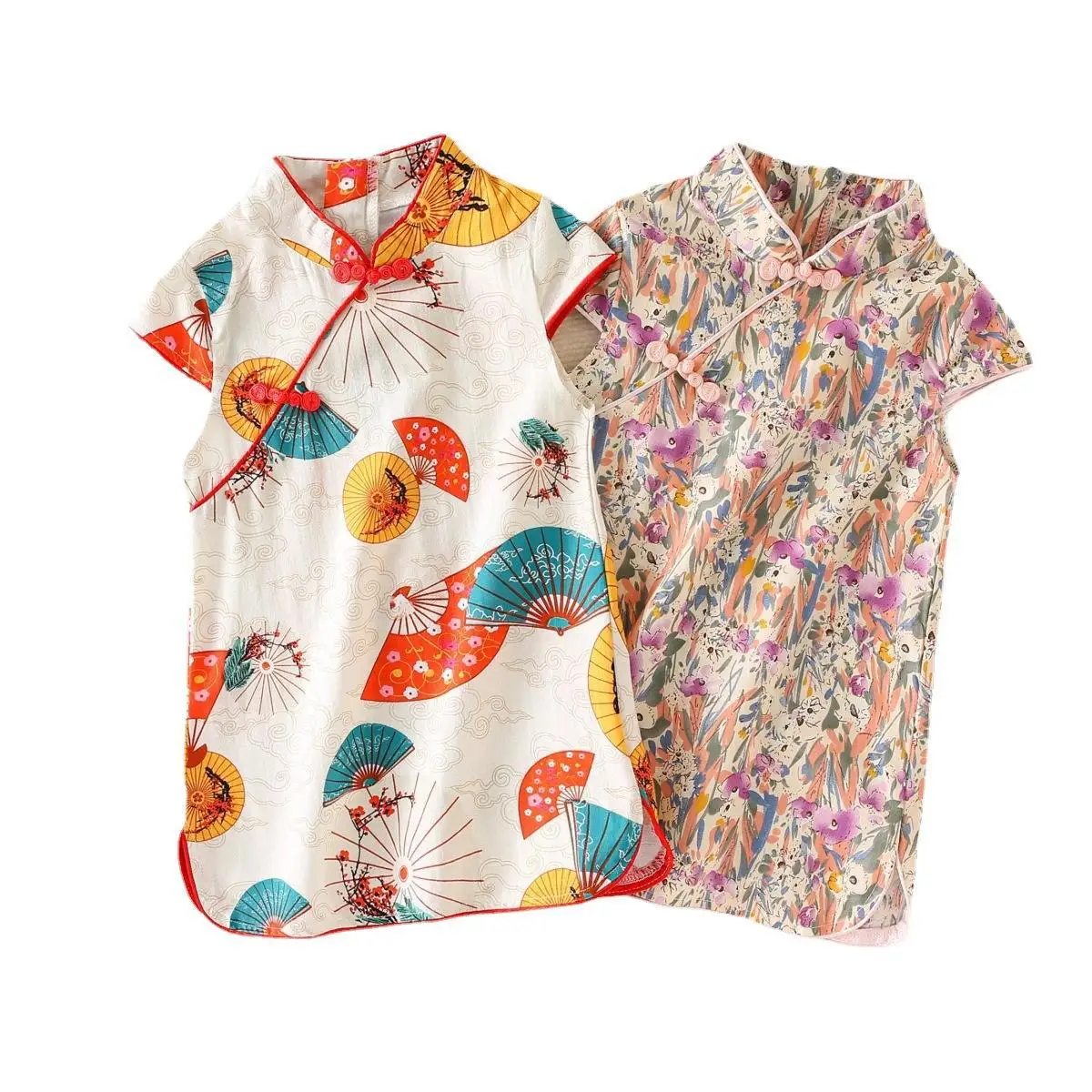 Vestido de traje Hanfu Tang para niños, ropa de moda para niñas de 2 a 10 años, estilo chino, Cheongsam para niños, nuevo estilo de verano - imagen 4