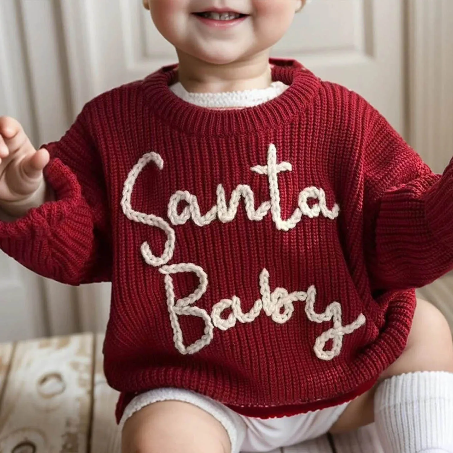 LVYZIHO Suéter personalizado para bebé, suéter con nombre personalizado, suéter con nombre bordado, regalo para niña recién nacida - imagen 2