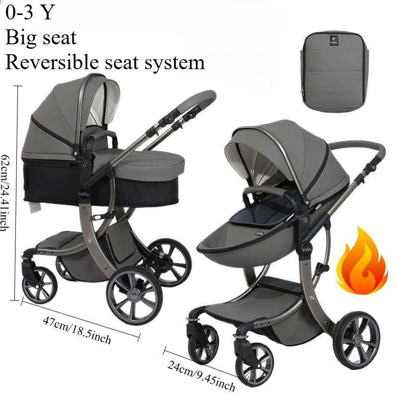 Cochecito de bebé de paisaje alto, artefacto para caminar, carrito portátil para niños