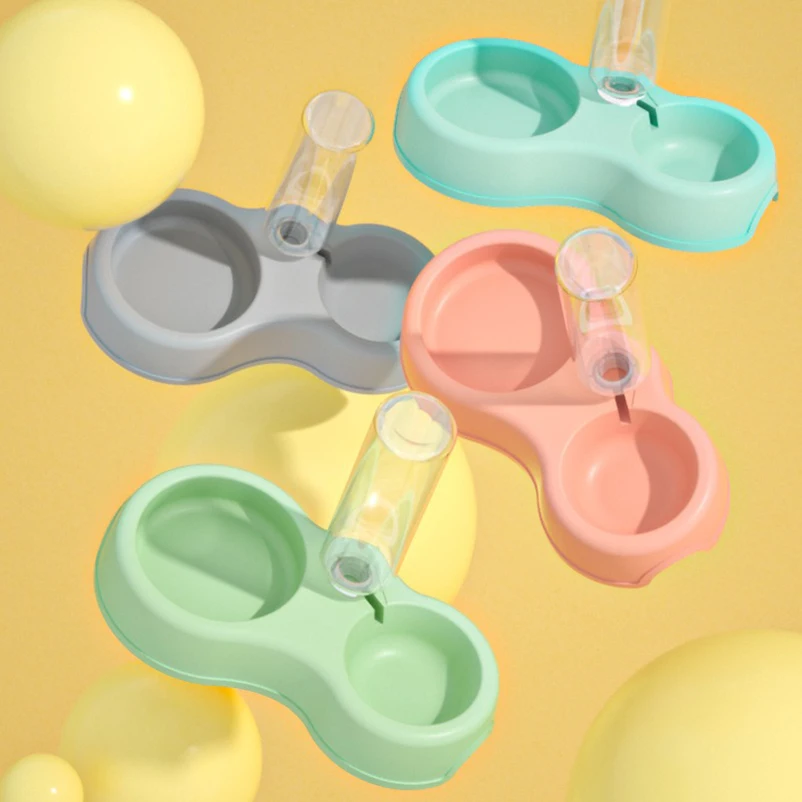 Cuenco para gatos calientes, cuenco para perros, bebiendo y alimentar automáticamente, un cuenco doble, cuenco de comida para gatos, bebedero, suministros para mascotas - imagen 2