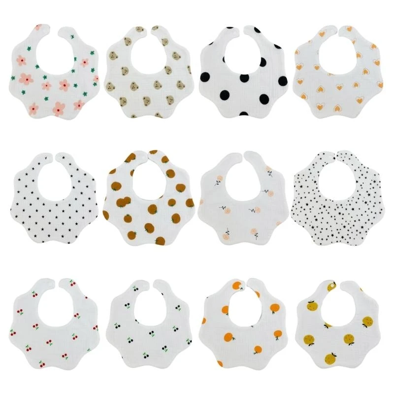 Babero con estampado para recién nacidos M76C, Baberos impermeables para bebé, paño grueso para eructar infantil género