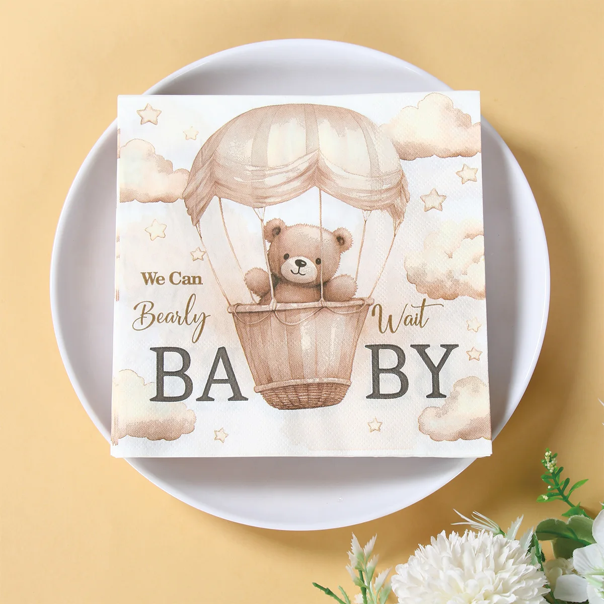Vajilla desechable para fiestas infantiles - Oso marron - imagen 5