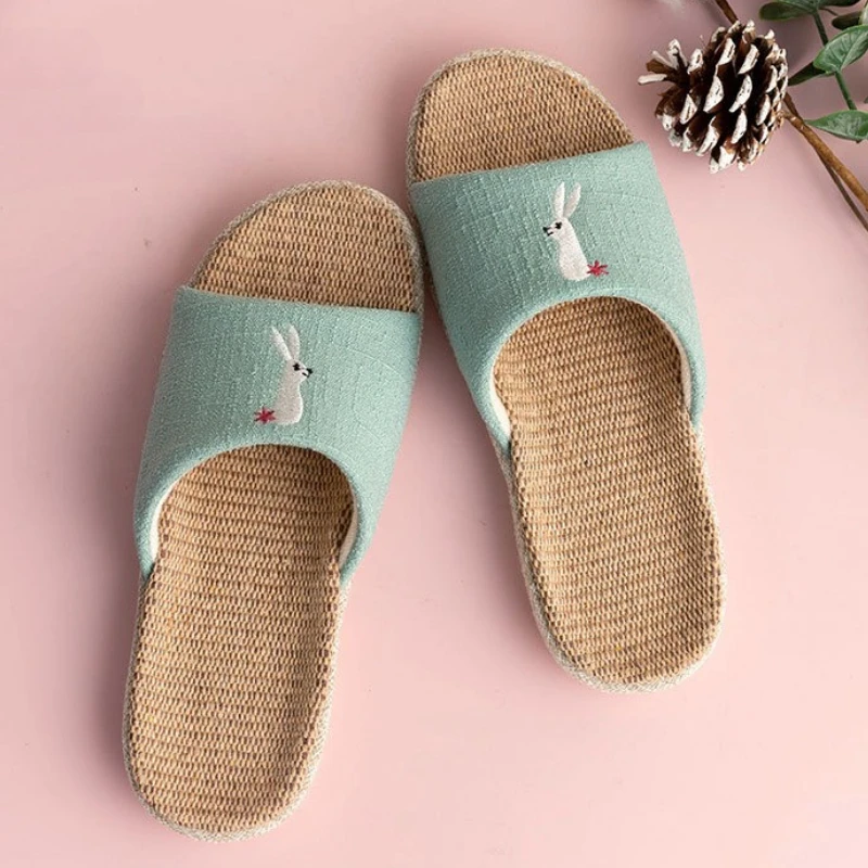 Zapatillas de lino y algodón antideslizantes para interior infantil