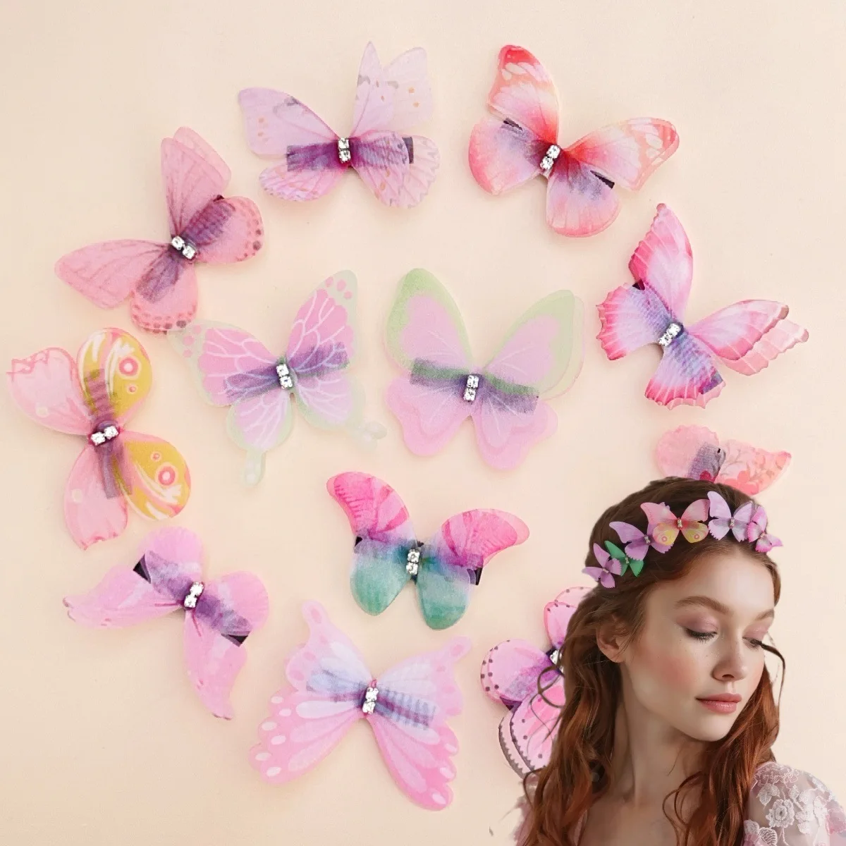 Horquillas mariposa para niña – Complementos de pelo infantil - imagen 2