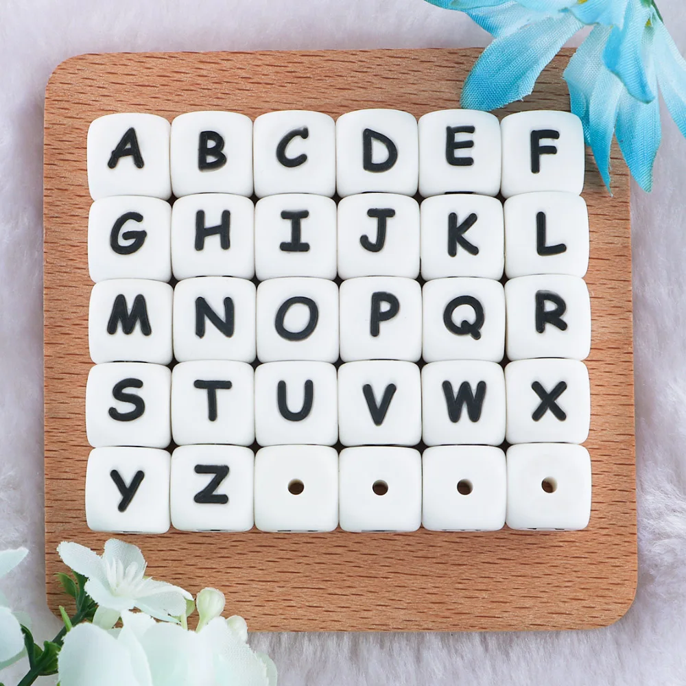 Cuentas de silicona con letras para pulsera infantil - imagen 3