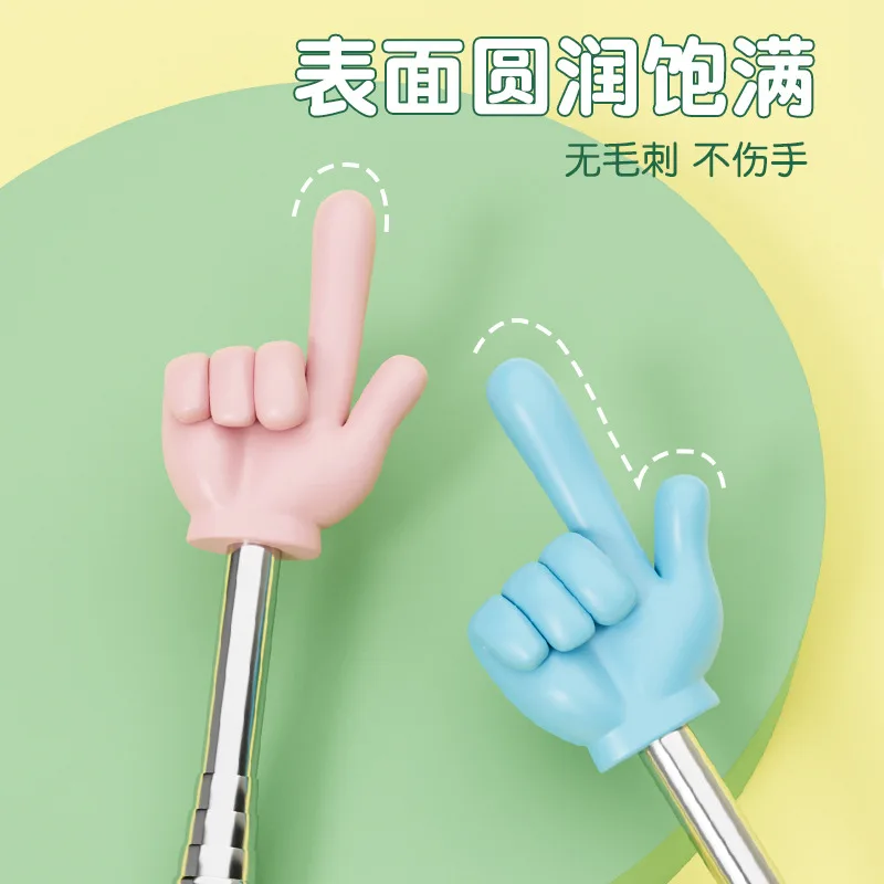 Puntero de enseñanza de acero inoxidable, varilla telescópica, diseño de dedo, pizarra blanca, palo de enseñanza, suministros escolares y de oficina - imagen 4