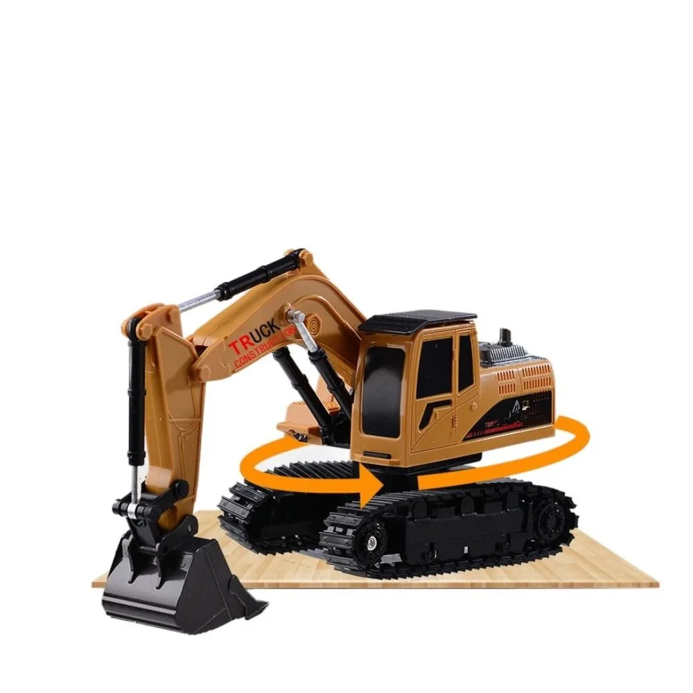 Nueva excavadora de Control remoto de aleación de plástico, excavadoras de orugas amarillas 1:24, excavadora RC de 6 canales de 2,4 Ghz, juguete, regalo para niños - imagen 5