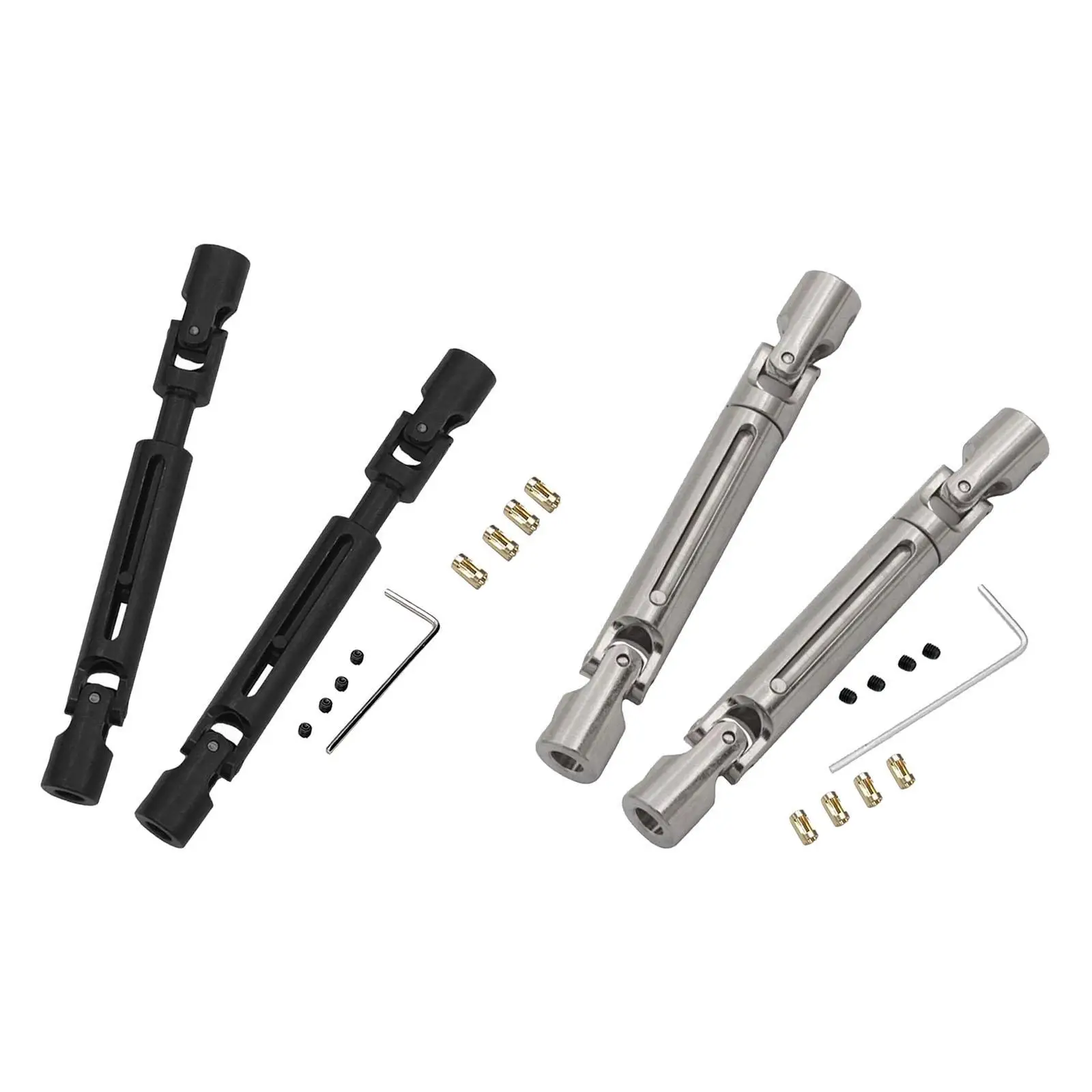 2x RC Car Drive Shaft, CVD Transmission Joint with Screws, 1/12 Metal Drive Shafts, Universal Driveshaft for MN82 Truck 2x RC Car Drive Shaft, CVD Transmission Joint with Screws, 1/12 Metal Drive Shafts, Universal Driveshaft for MN82 Truck