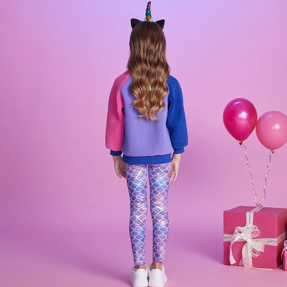 Sudadera polar infantil DXTON con aplique de unicornio invierno