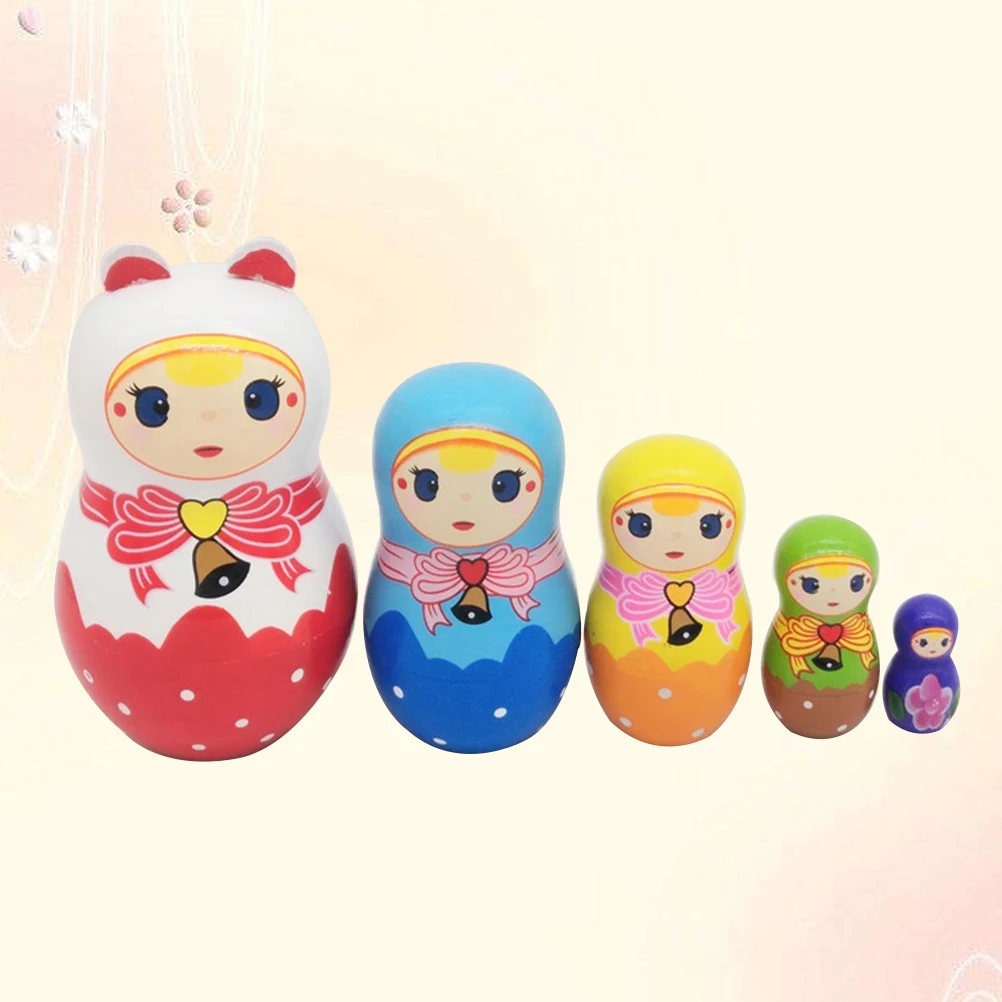 5 uds. De juguetes rusos para anidar niñas, decoración del hogar para niños, manualidad para regalo, regalo del Día de San Valentín - imagen 5