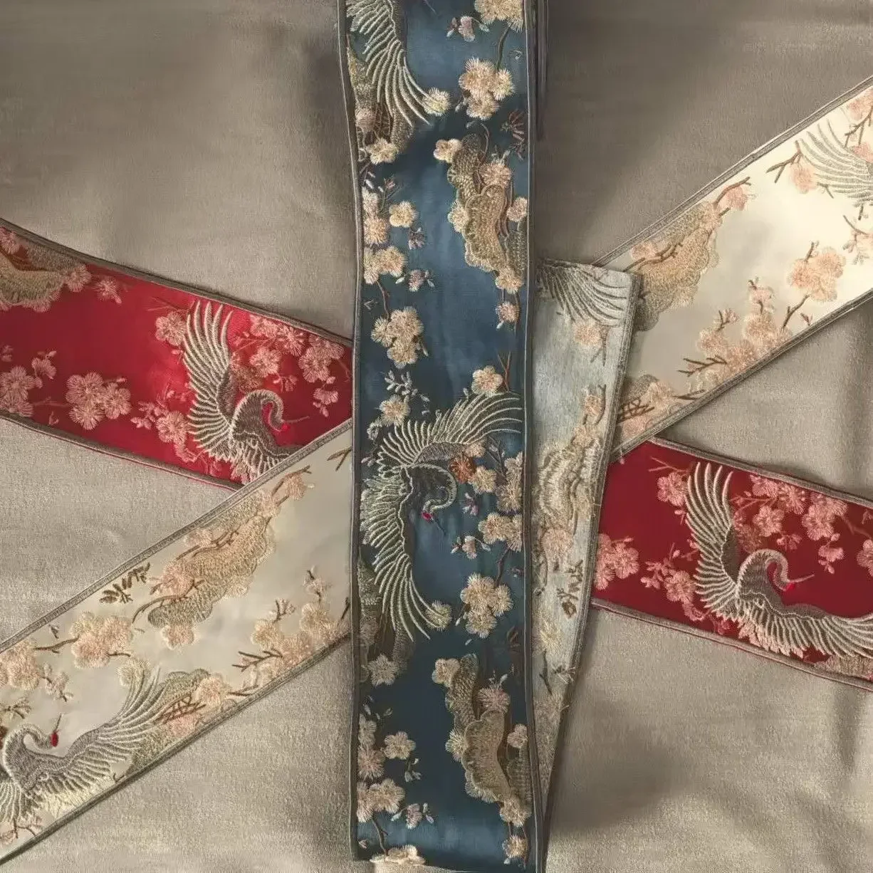 Nuevo Bordado de grulla china, accesorios de encaje Hanfu, cortina de empalme de estilo étnico, decoración, cinta para sofá, corte - imagen 5