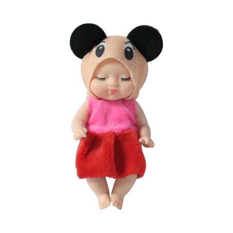 1pcs11cm muñeca durmiente nueva moda simulación muñeca de renacimiento mini muñeca linda animal de dibujos animados juguete para bebé regalo de cumpleaños para niños - imagen 5
