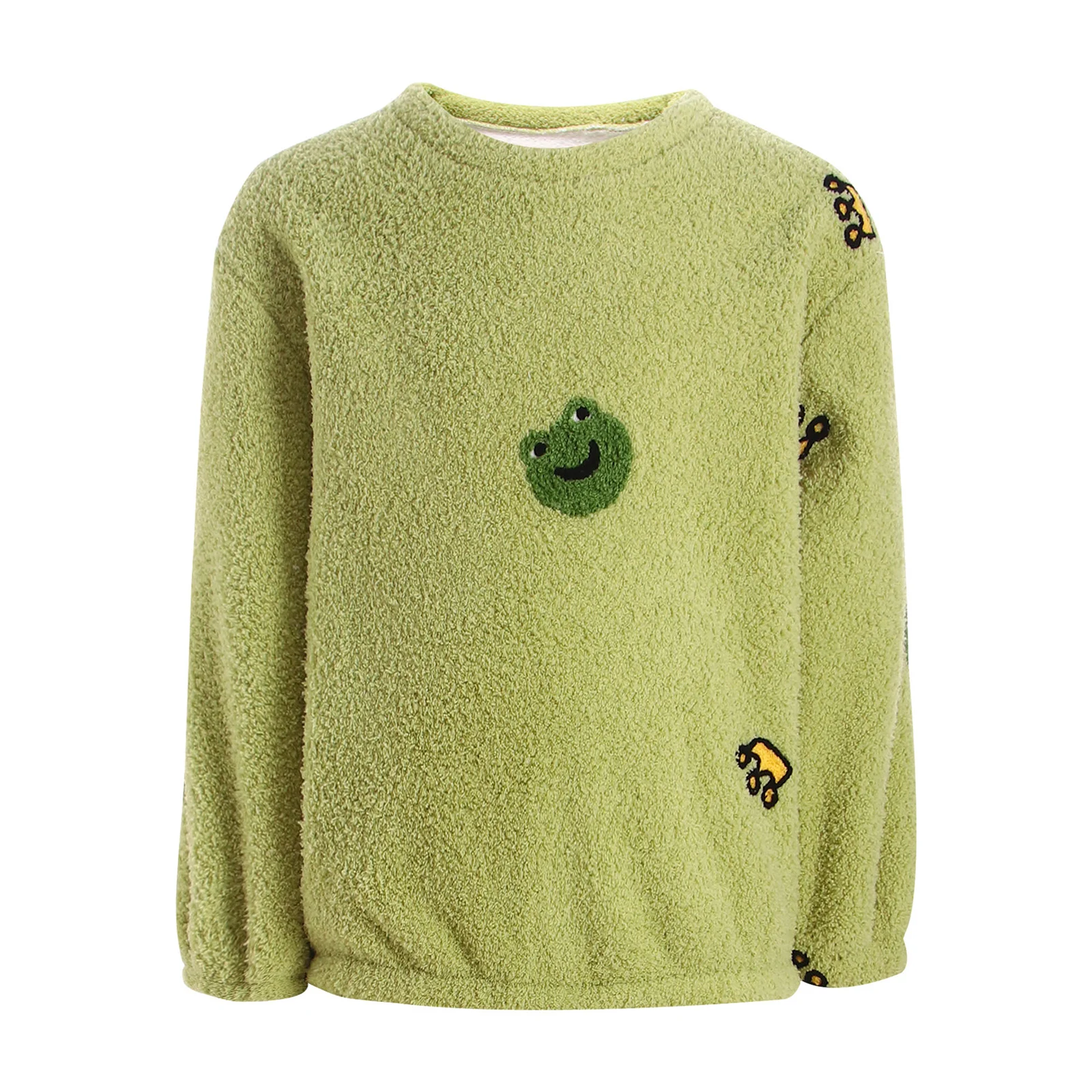 Conjunto de pijama de lana para niños y niñas, ropa de dormir estampada, trajes para niños, ropa de dormir, jersey de manga larga, Top con pantalones, traje - imagen 4