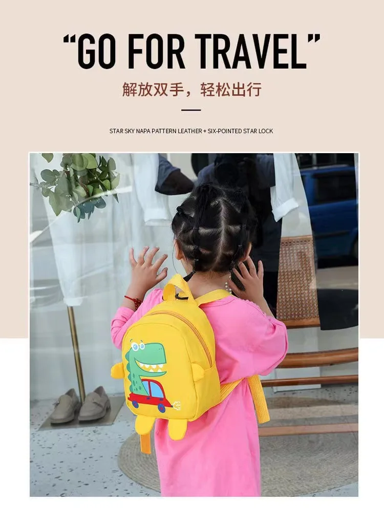 Mochila escolar impermeable con dinosaurios para niños - imagen 3