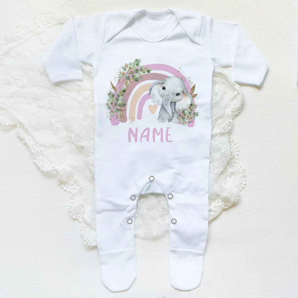 Pijama suave con nombre para bebé – Estampado animales del bosque - imagen 3