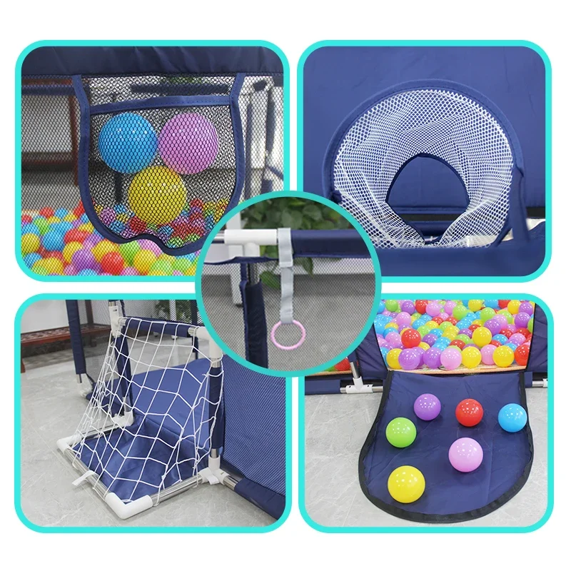 Parque infantil para bebés de gran tamaño, barreras de seguridad para bebés, piscina de bolas secas, medias para recién nacidos, parque de juegos de actividades - imagen 4