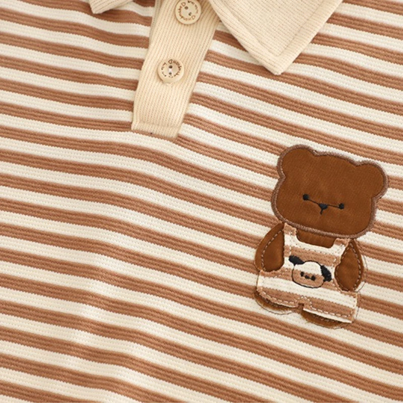 Nueva ropa de bebé de primavera y otoño, camiseta de manga larga a rayas para niños, pantalones, 2 unids/set, trajes informales para niños, chándales para niños - imagen 5