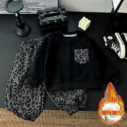Conjunto de lana de invierno para niñas y niños, tejido cálido