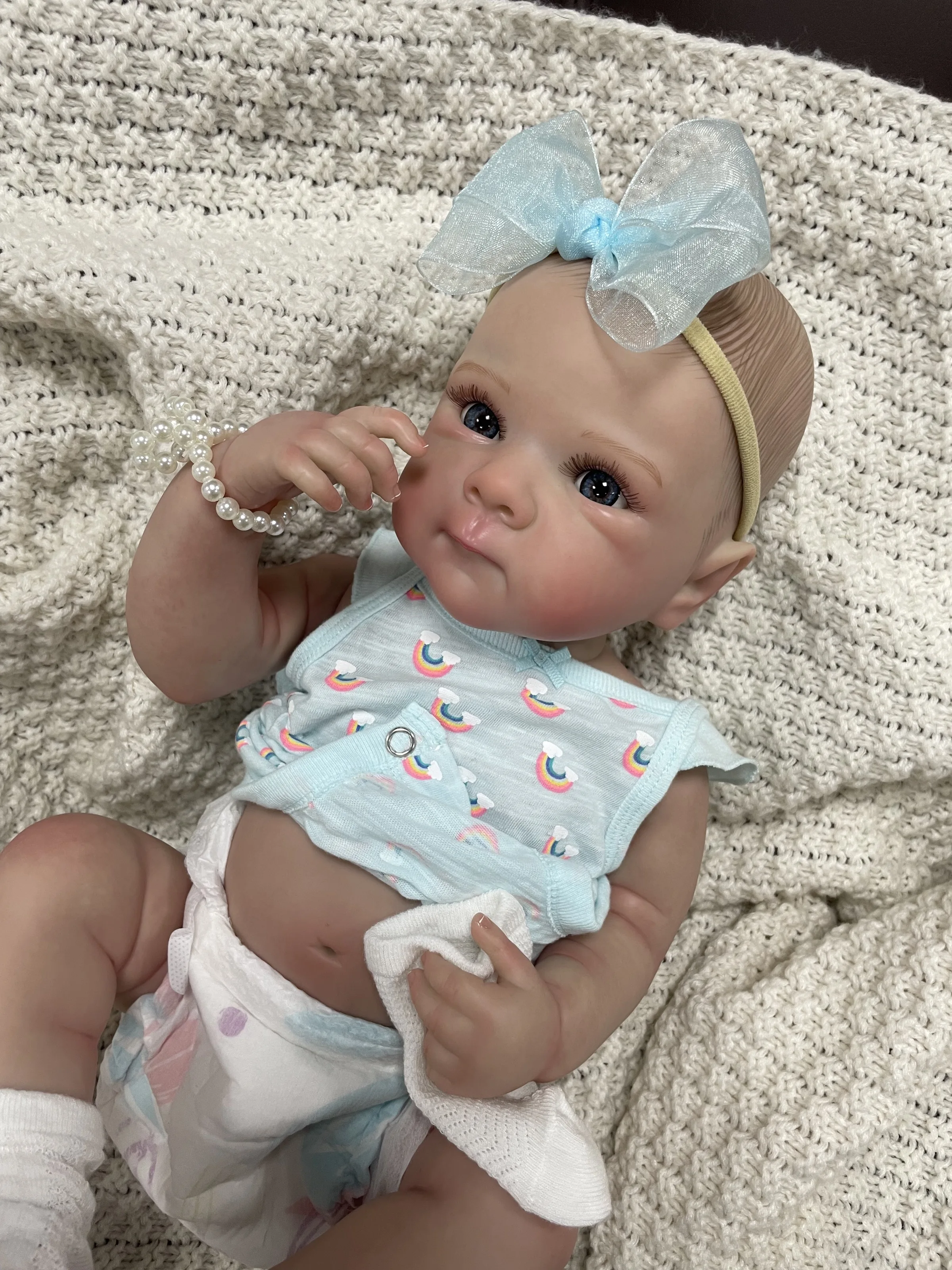 Bettie-Muñeca Reborn lavable de vinilo de silicona para niña, cuerpo completo de 18 pulgadas, con pelo realista pintado, juguetes para bebé, regalo de Navidad - imagen 2