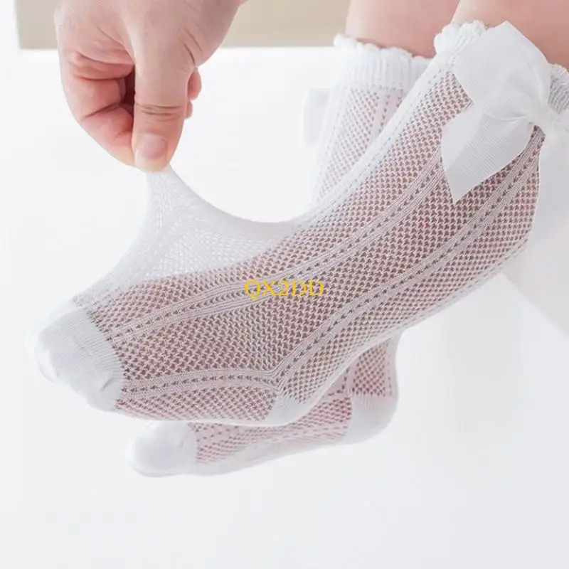 QX2D Calcetines largos de algodón para niñas – Antideslizantes