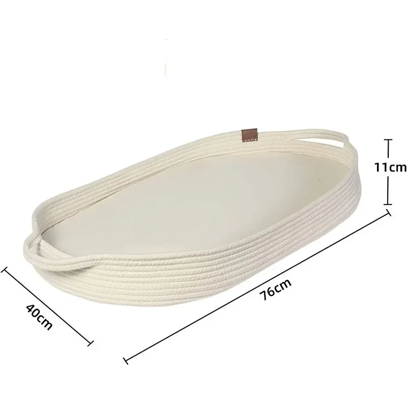 Cesta para cambiar pañales de bebé, cesta Moisés, cesta de cuerda de algodón y colchón de espuma, cambiador para guardería - imagen 2