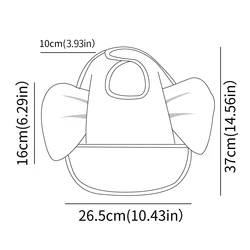 Babero impermeable para bebé con orejas de elefante