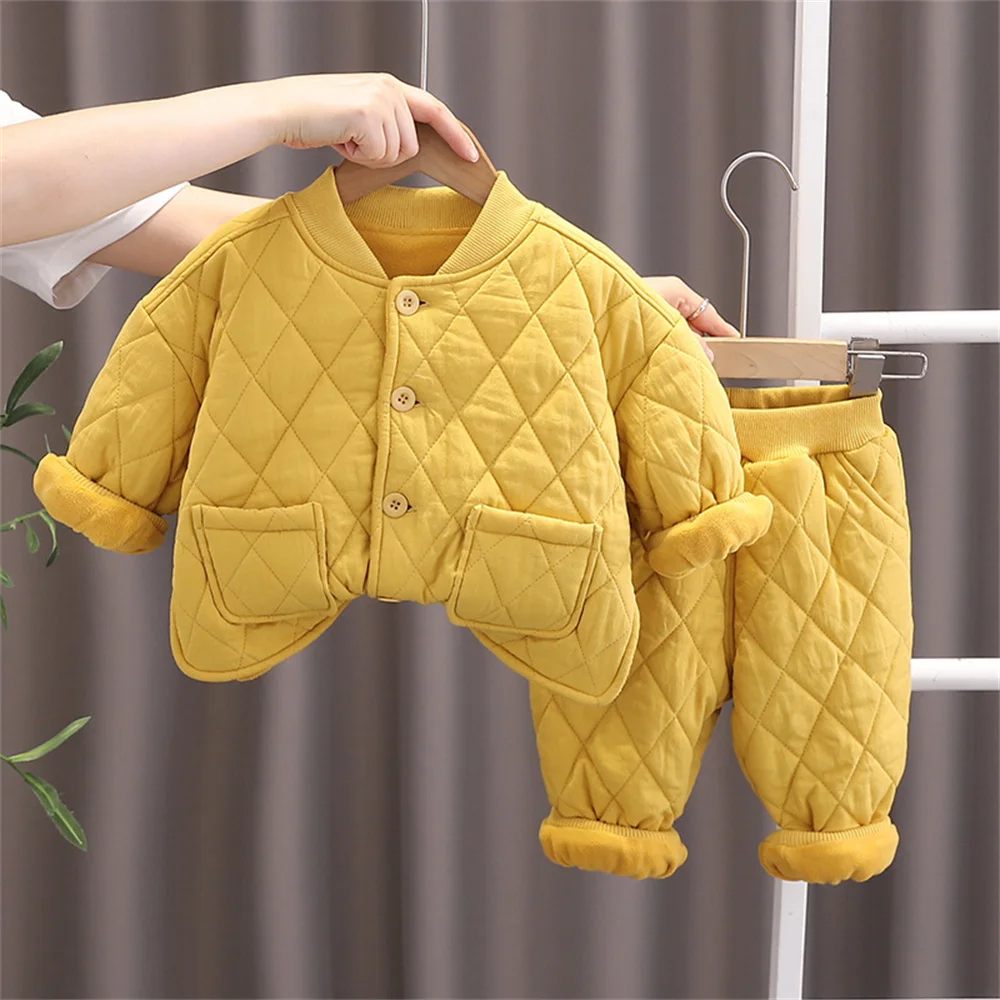 Conjunto infantil de invierno de algodón grueso, abrigo cálido - imagen 3