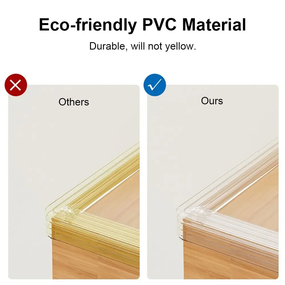 Bande de protection Invisible Anti-Collision pour bord de Table, protection d'angle de meubles en PVC Transparent, pare-chocs d'airbag d'armoire souple - imagen 4