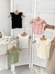 Camiseta de rayas con volantes para niña – Camiseta básica verano