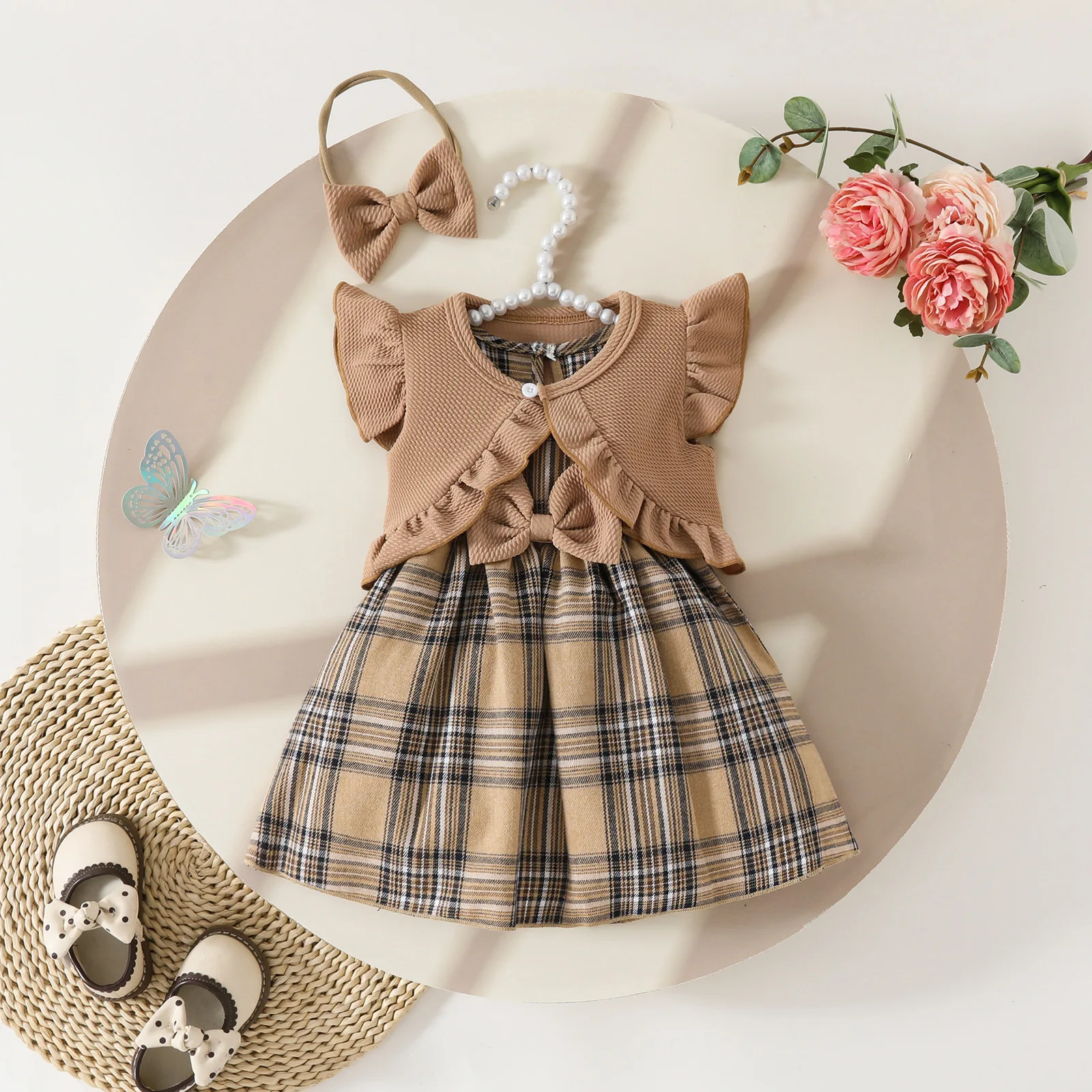 Vestido de algodón para niña verano con lazo estilo princesa - imagen 3